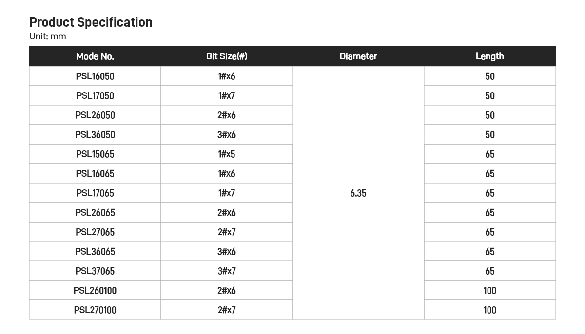 Phillips Slotted Double End Bits