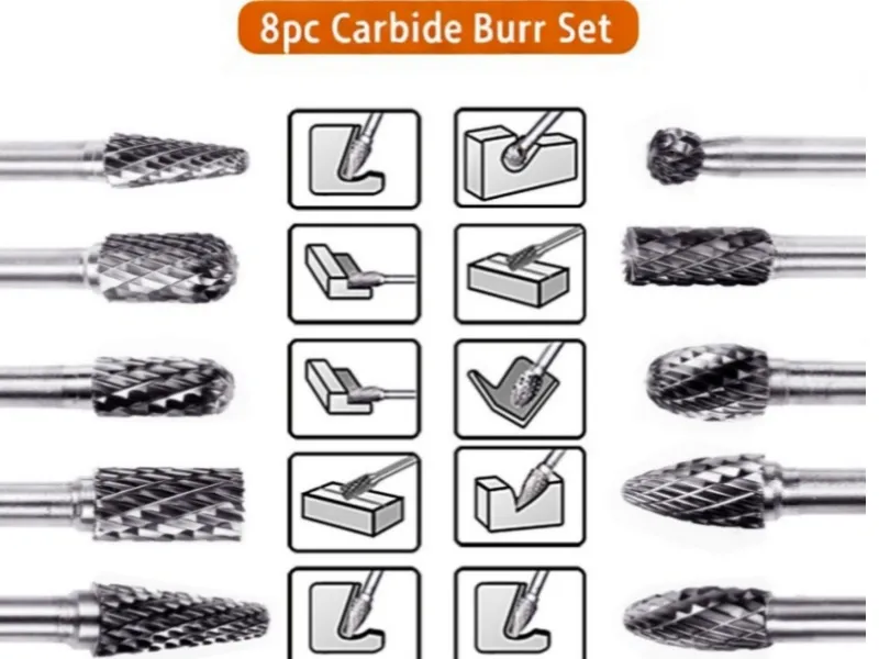 8pc Double Cut Carbide Rotary Burr Set TG7003