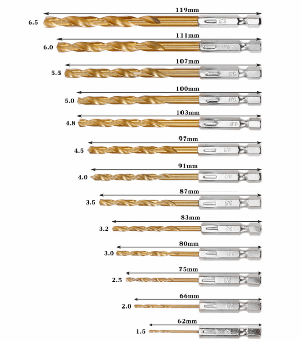 Non-Standard Hex Shank Straight Twist Drill Bit